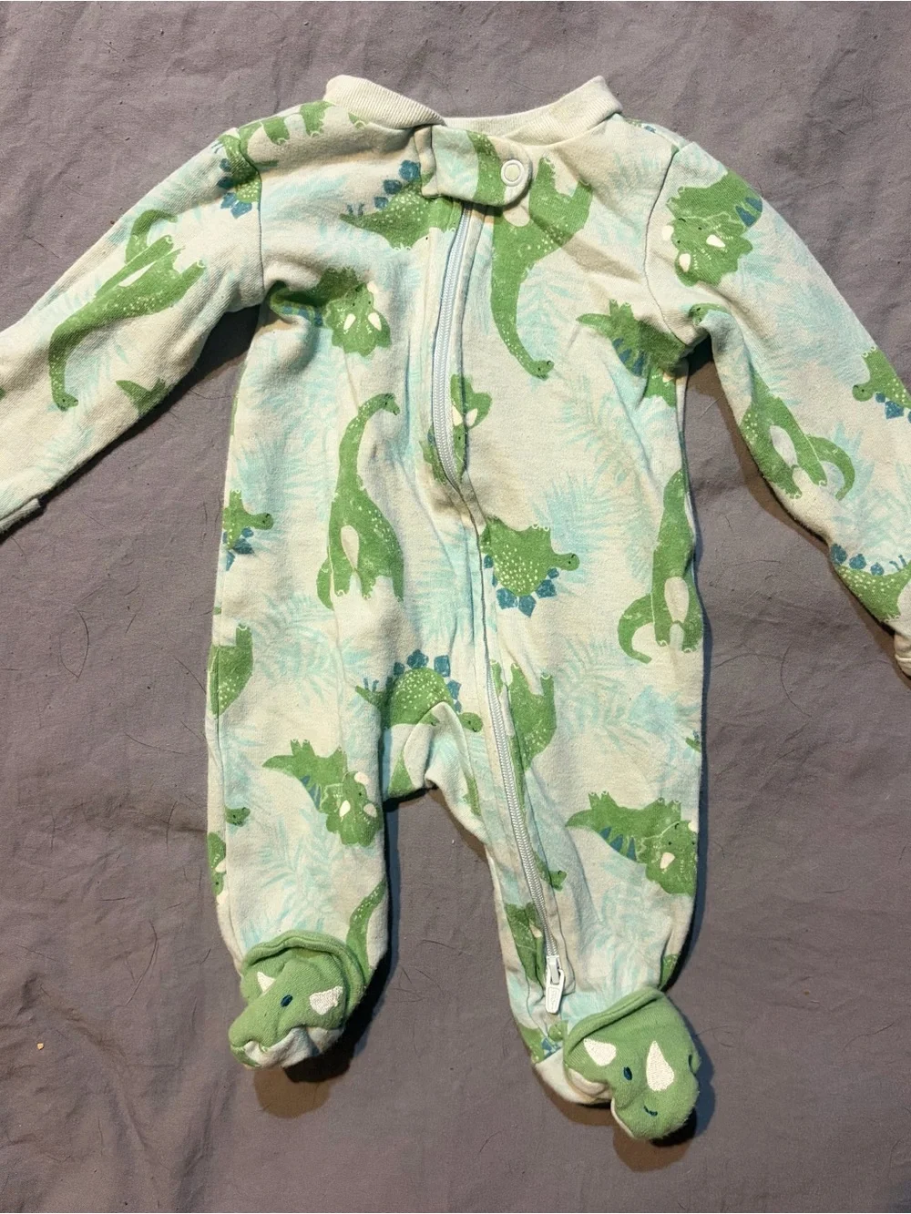 Stack of Newborn Sleepwear - Navy, Gray, White, Green